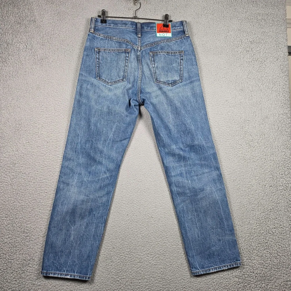 Tory Burch Jeans Womens Size 26 Medium Wash Straight Selvedge Button Fly Mom Fit